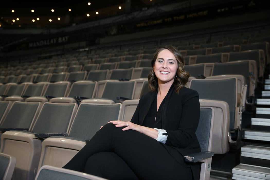 Christine Monjer, assistant general manager for the Las Vegas Aces, at the Mandalay Bay Events ...