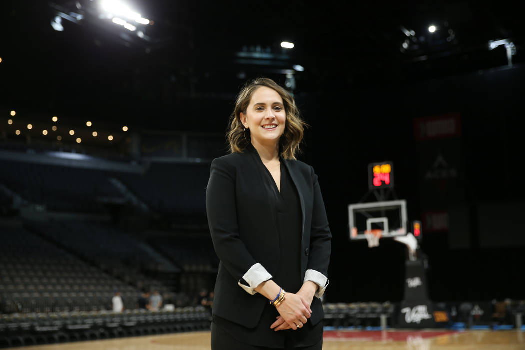 Christine Monjer, assistant general manager for the Las Vegas Aces, at the Mandalay Bay Events ...
