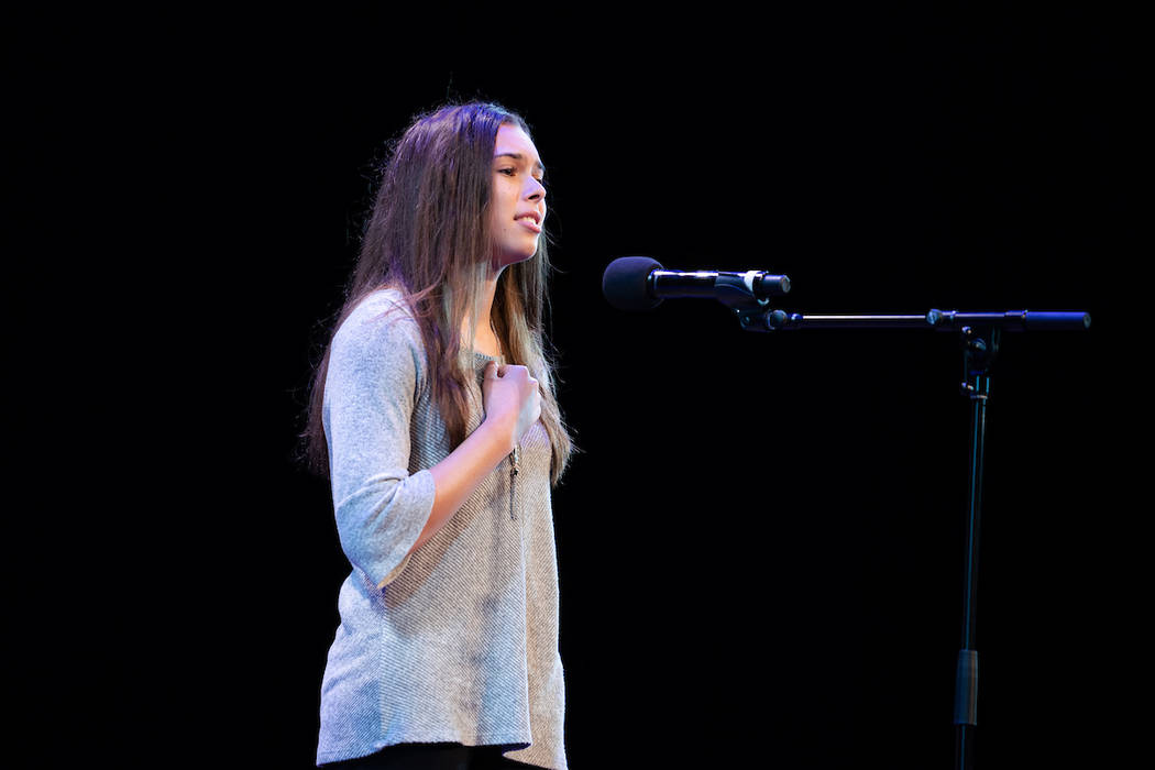 Vanessa Aponte, a recent graduate at Legacy High School and state winner of the Poetry Out Loud ...