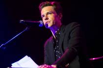 Brandon Flowers speaks before his performance inside The Joint during the first day of the Emer ...