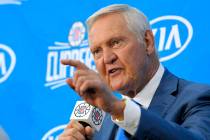 FILE - In this Monday, June 19, 2017, file photo, Jerry West speaks during a news conference to ...