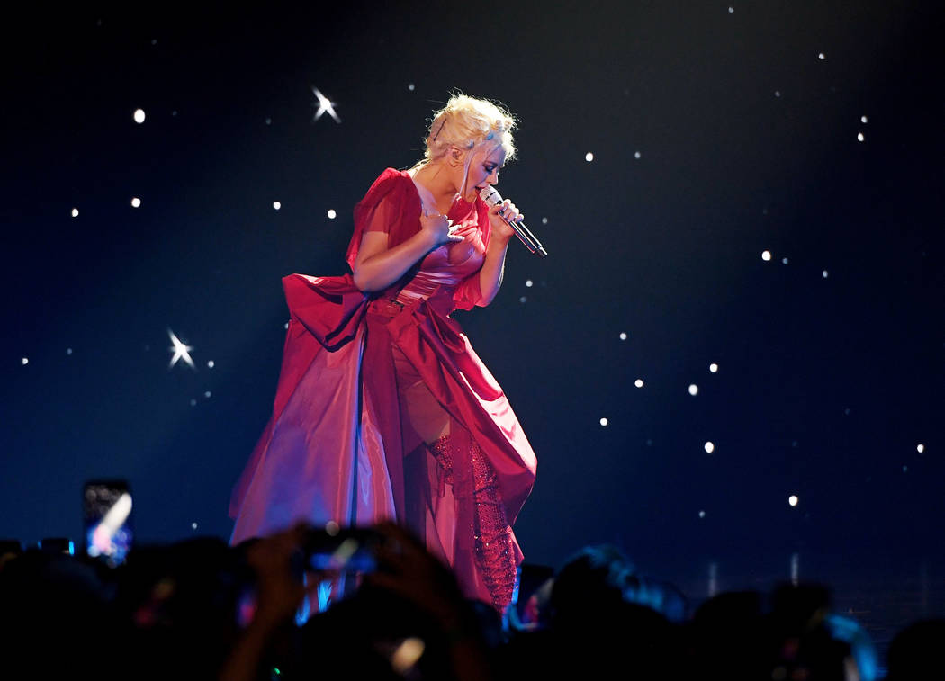 Christina Aguilera performs at the grand opening of her new Las Vegas show: THE XPERIENCE at Pl ...