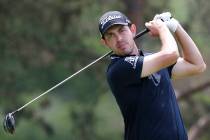 Patrick Cantlay tees off on the second hole during the final round of the Memorial golf tournam ...