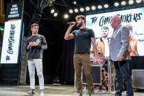 Electronic dance music duo the Chainsmokers are shown in 3rd Street Stage on Friday. May 31, 20 ...