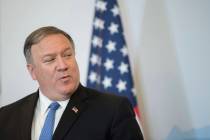 U.S. Secretary of State Mike Pompeo attends a press conference with Swiss foreign minister Igna ...