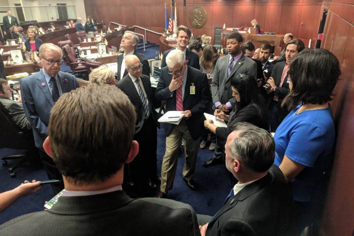 Senators held session till after midnight Sunday and held frequent committee meetings "behind t ...