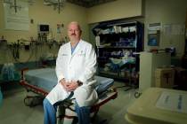 Dr. Dave MacIntyre poses May 29, 2019, for a portrait in the emergency room of the Sunrise Hosp ...