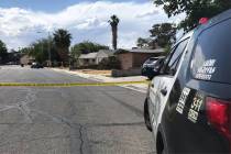 Police investigate a man's death at a home in the 4700 block of Marnell Drive in Las Vegas on F ...