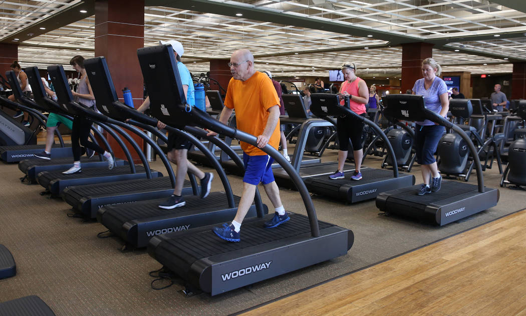 Members at Lifetime Athletic workout on Monday, June, 3 2019, in Henderson. (Bizuayehu Tesfaye/ ...