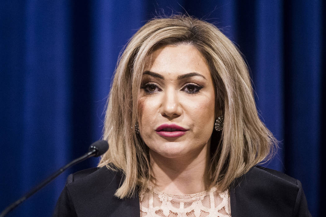 FILE--In this Thursday, Feb. 21, 2019, file photo, Solicitor General Fadwa Hammoud speaks durin ...