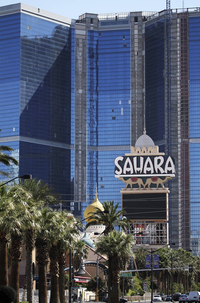 The closed Sahara hotel - which later reopened as the SLS Las Vegas - is seen in front of the u ...
