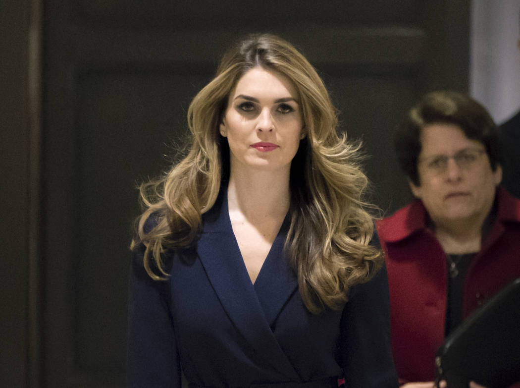 In a Feb. 27 2018 file photo, White House Communications Director Hope Hicks, one of President ...