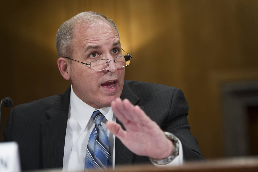 In a April 4, 2019, file photo, Mark Morgan testifies before the Senate Homeland Security and G ...