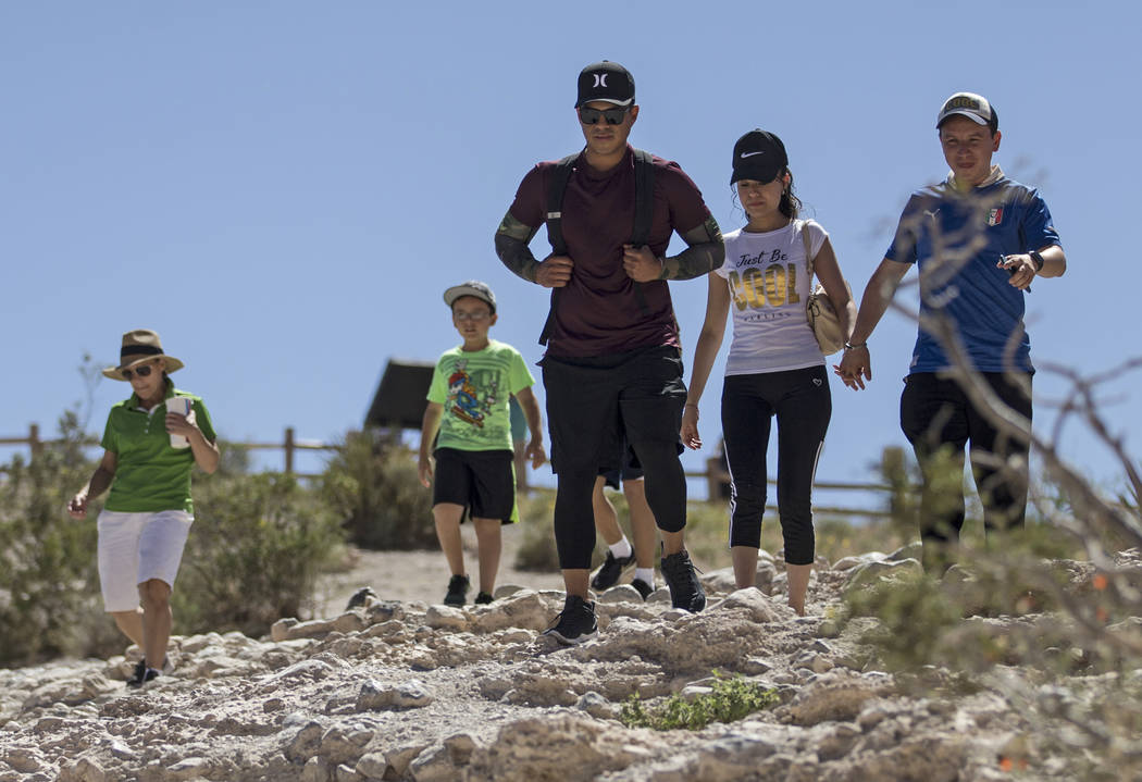 Visitors explore Red Rock Canyon National Conservation Area during "National Get Outdoors ...