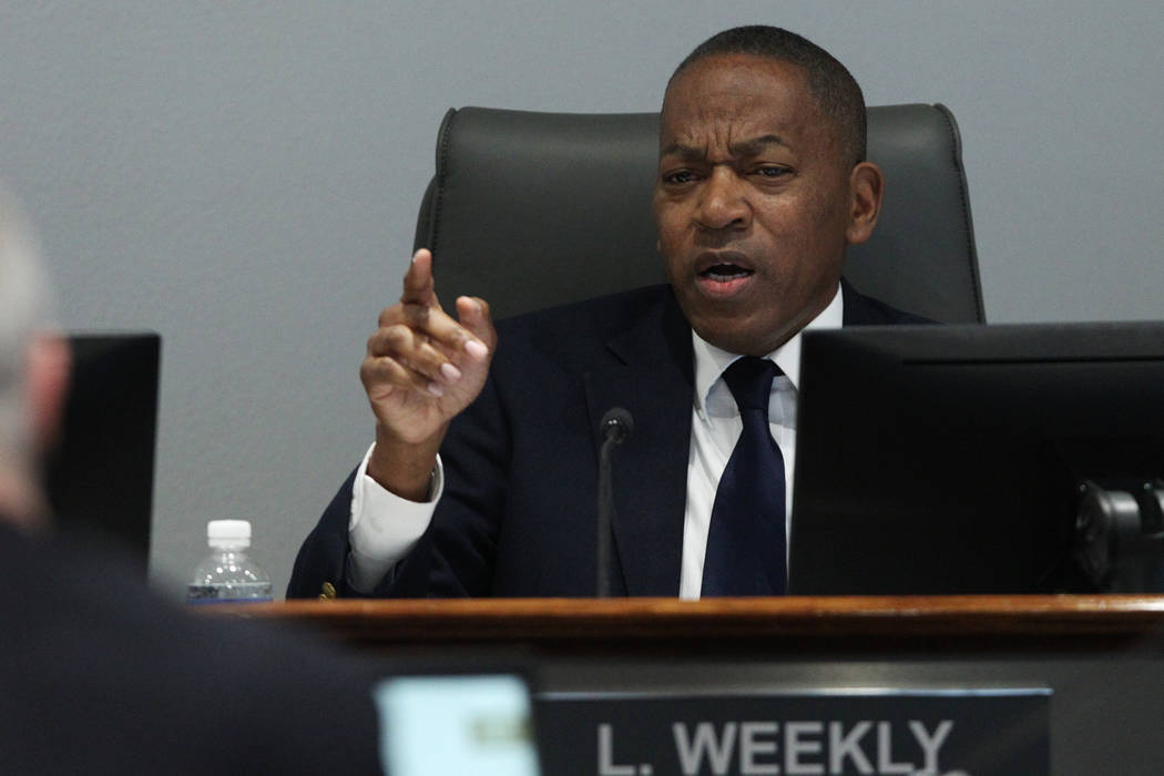 Clark County Commissioner Lawrence Weekly on Tuesday, Feb. 12, 2019. (Erik Verduzco/Las Vegas R ...