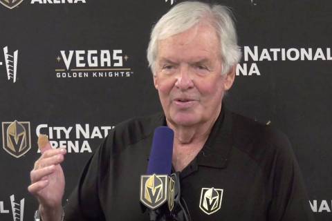 Golden Knights owner Bill Foley speaks during a news conference at City National Arena in Las V ...