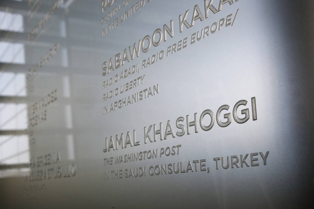 The name of Washington Post columnist Jamal Khashoggi, who was killed inside the Saudi Consulat ...