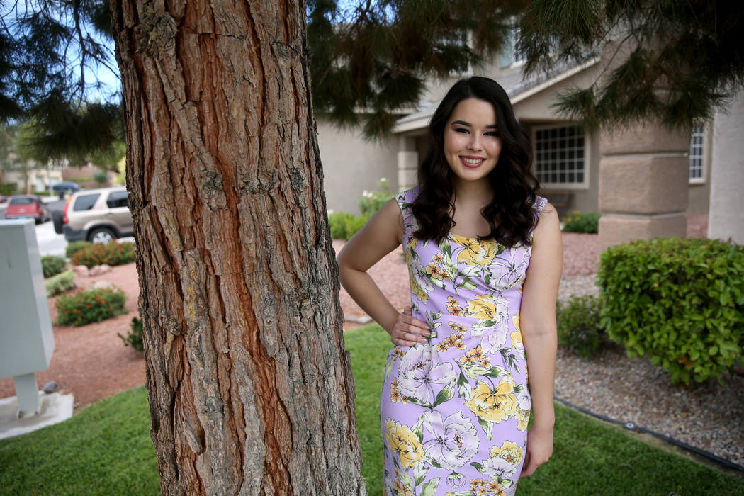 Olivia Yamamoto in her Henderson neighborhood Friday, June 7, 2019. The Coronado High School va ...