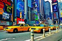 Taxis in the Times Square area of New York City. (Getty Images)