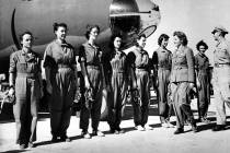 Aviator Nancy Harkness Love, director of the Women's Auxiliary Ferry Squadron (WAFS), and Col. ...
