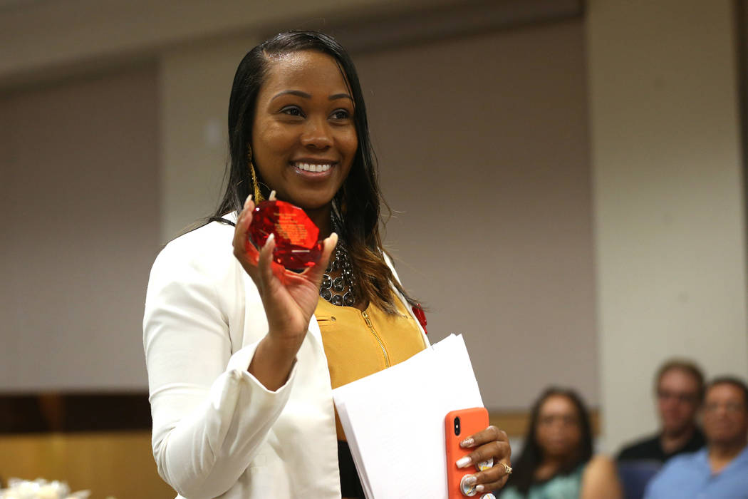 Family Advocate Breauna Trotter is recognized during the Truancy Diversion Program Judge Recogn ...