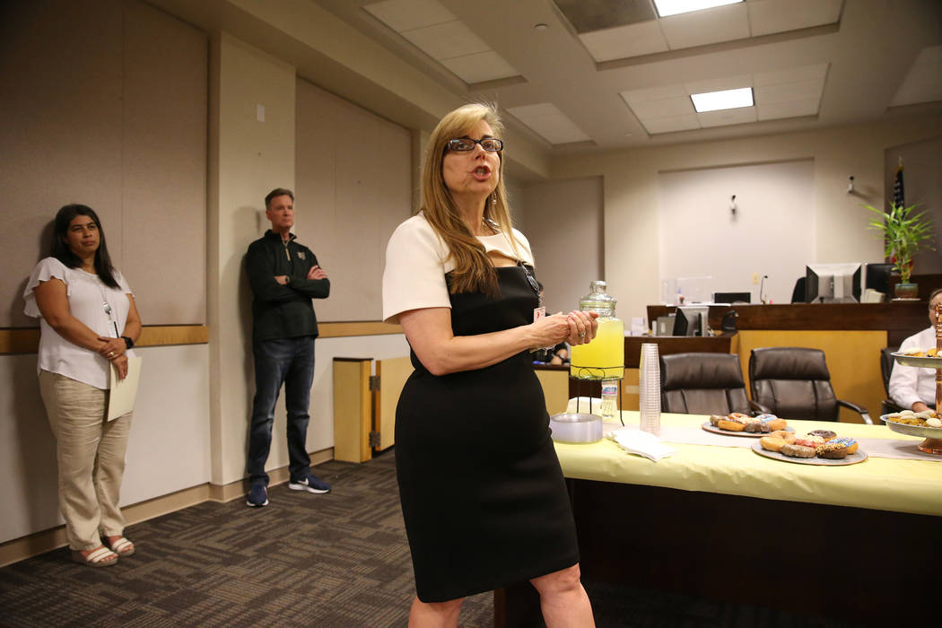 Margaret Pickard, court hearing master for Judge Willliam Voy, speaks during the Truancy Divers ...