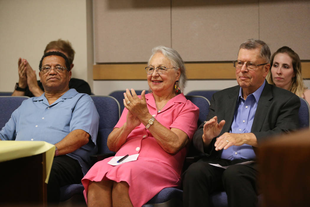 Truancy Diversion Program Judges from left, Dr. Duane Johnson, Lana Croft, and Paul Turner, att ...