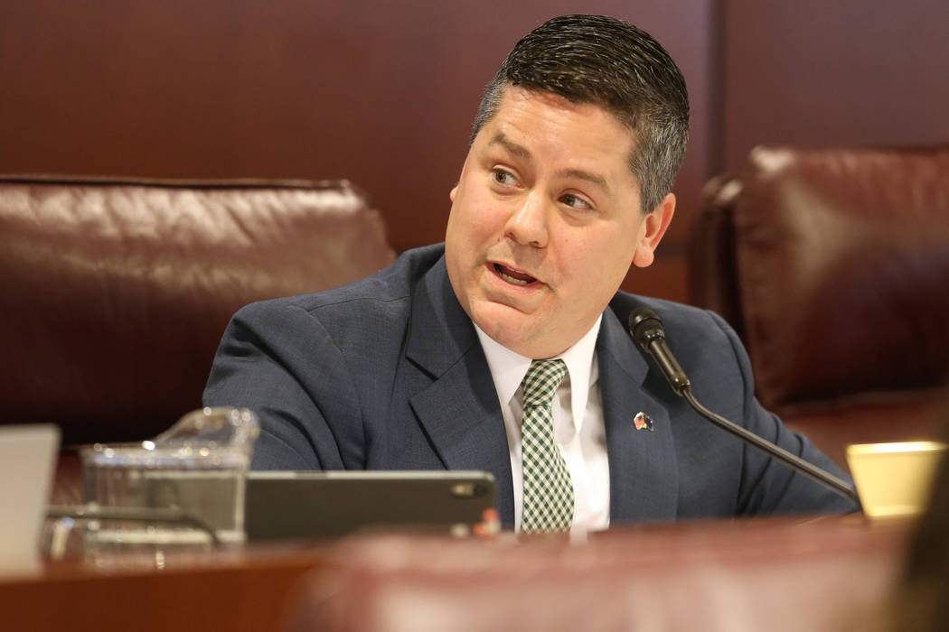 Assemblyman Steve Yeager, D-Las Vegas, presides during a Judiciary Committee meeting in the Leg ...