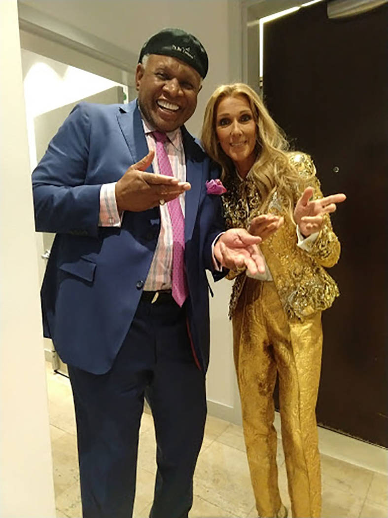 Celine Dion and George Wallace are shown in Dion’s final show at the Colosseum at Caesars Pal ...