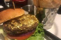 24-Karat Gold Leaf Steakburger at the Hard Rock Cafe in Las Vegas. (Al Mancini/Las Vegas Review ...