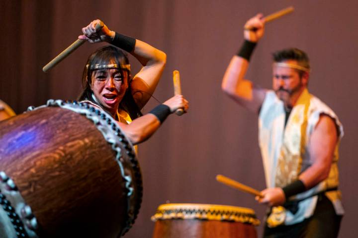 Jen Kong and David Cheetham with Korabo perform the traditional Japanese art form of taiko for ...