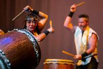Jen Kong and David Cheetham with Korabo perform the traditional Japanese art form of taiko for ...