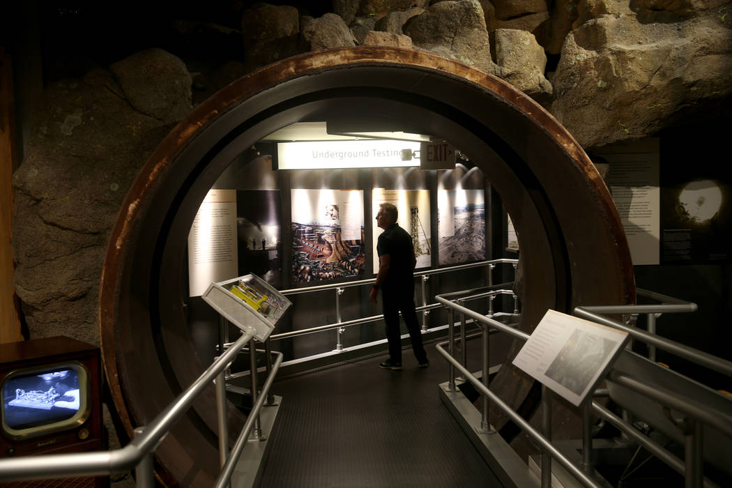 Brad Goldberg, of Los Angeles, tours the National Atomic Testing Museum in Las Vegas Monday, Ju ...