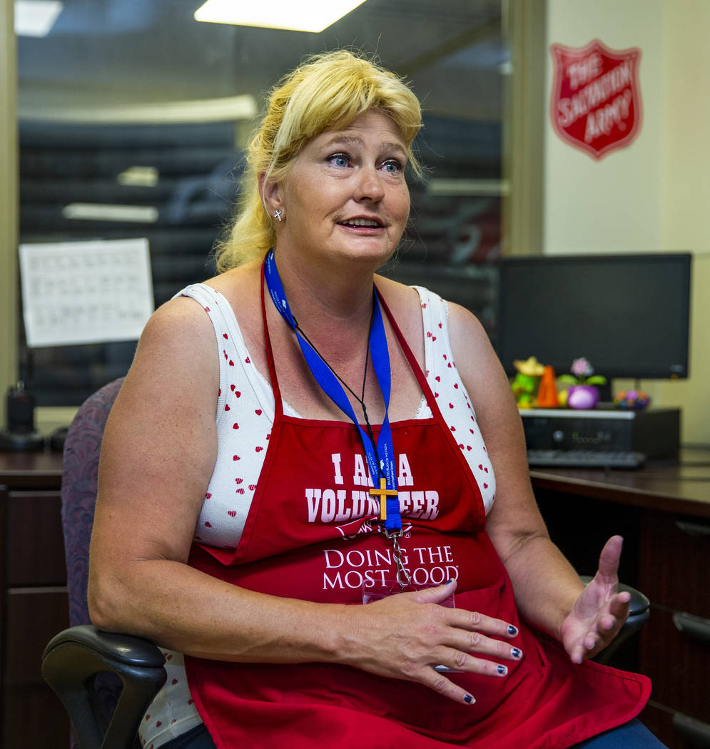 Client/volunteer Ellen Goodrich talks about The Salvation Army, which offers a summer day shelt ...