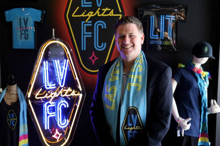 Lights FC owner Brett Lashbrook at soccer team's retail store on the Zappos campus in downtown ...