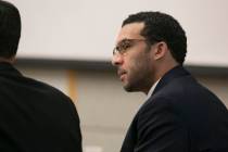 File - In this May 20, 2019, file photo, former NFL football player Kellen Winslow Jr. looks at ...