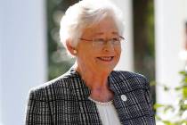 Alabama Gov. Kay Ivey speaks Nov. 17, 2017, to the media in Montgomery, Ala. Alabama lawmakers ...
