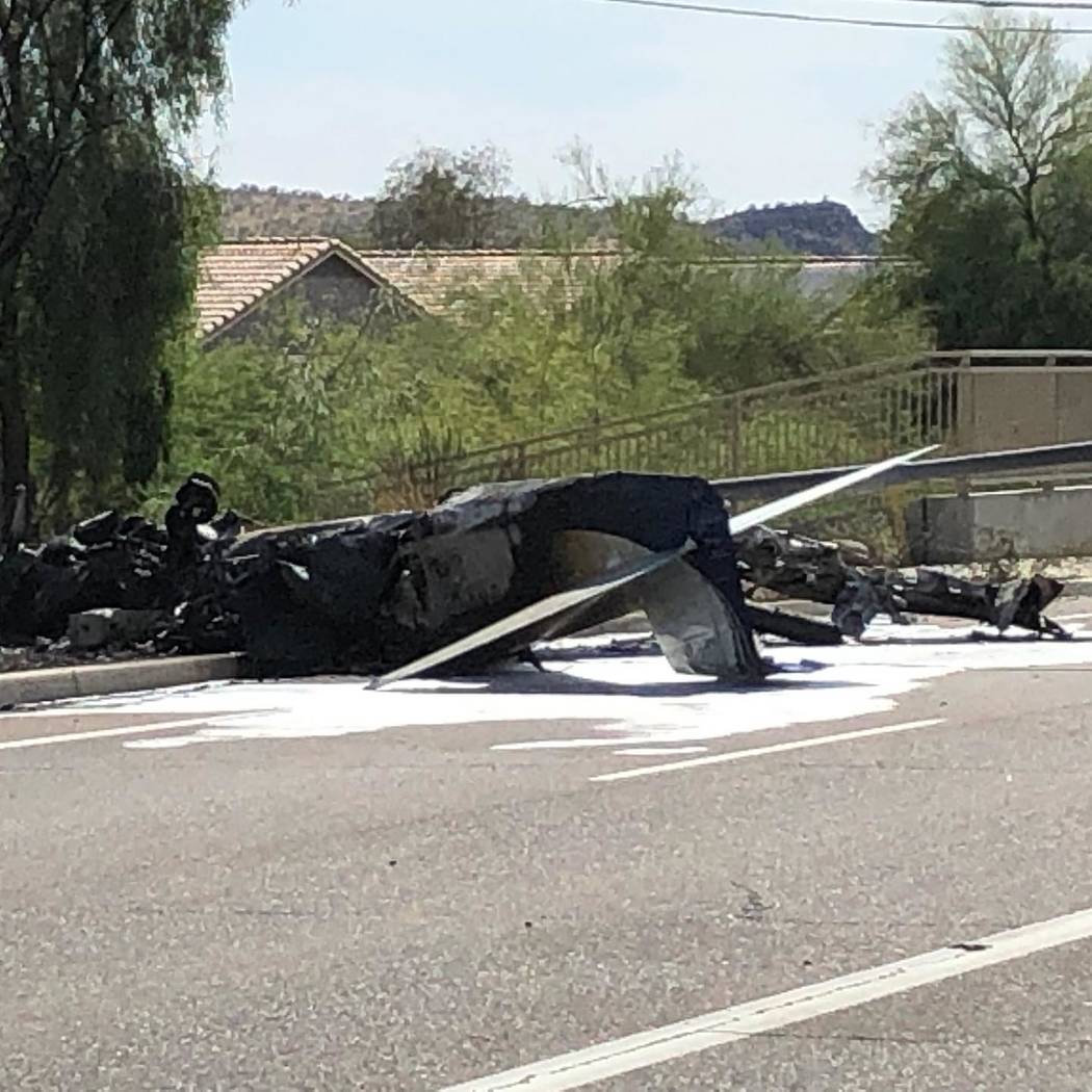 A pilot was critically burned after the crash of a small plane Tuesday, June 11, 2019, in north ...