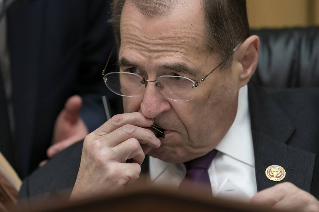House Judiciary Committee Chairman, Rep. Jerrold Nadler, D-N.Y., listens during opening stateme ...