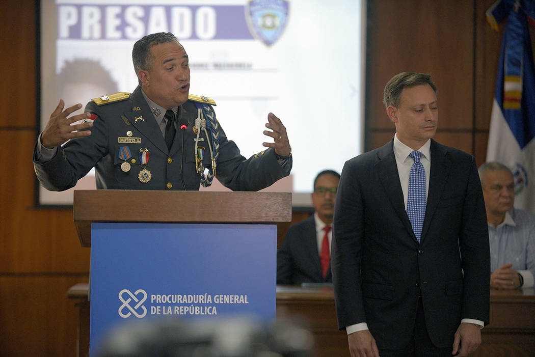 The director of the National Police, General Ney Aldrin Bautista Almonte, accompanied by the At ...