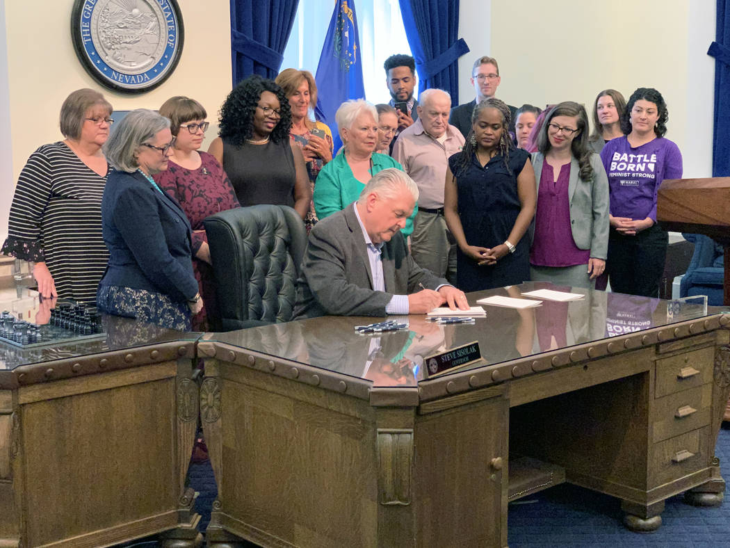 Gov. Steve Sisolak signed a number of bills in Carson City Wednesday including three dealing wi ...