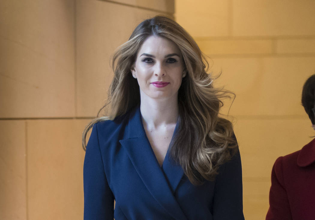 Then-White House Communications Director Hope Hicks arrives to meet behind closed doors with th ...