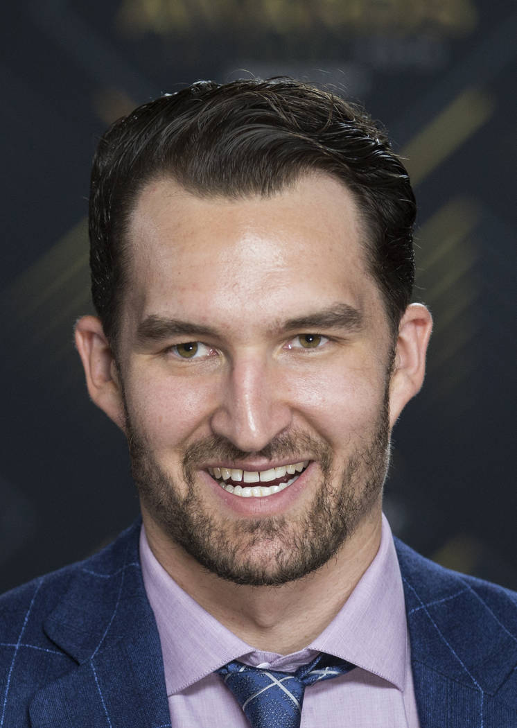 Golden Knights Mark Stone, who is a finalist for the Selke Trophy for best defensive forward, w ...