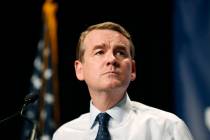 Democratic presidential candidate Michael Bennet speaks during the Iowa Democratic Party's Hall ...