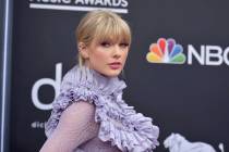 FILE - In this May 1, 2019 file photo, Taylor Swift arrives at the Billboard Music Awards at th ...