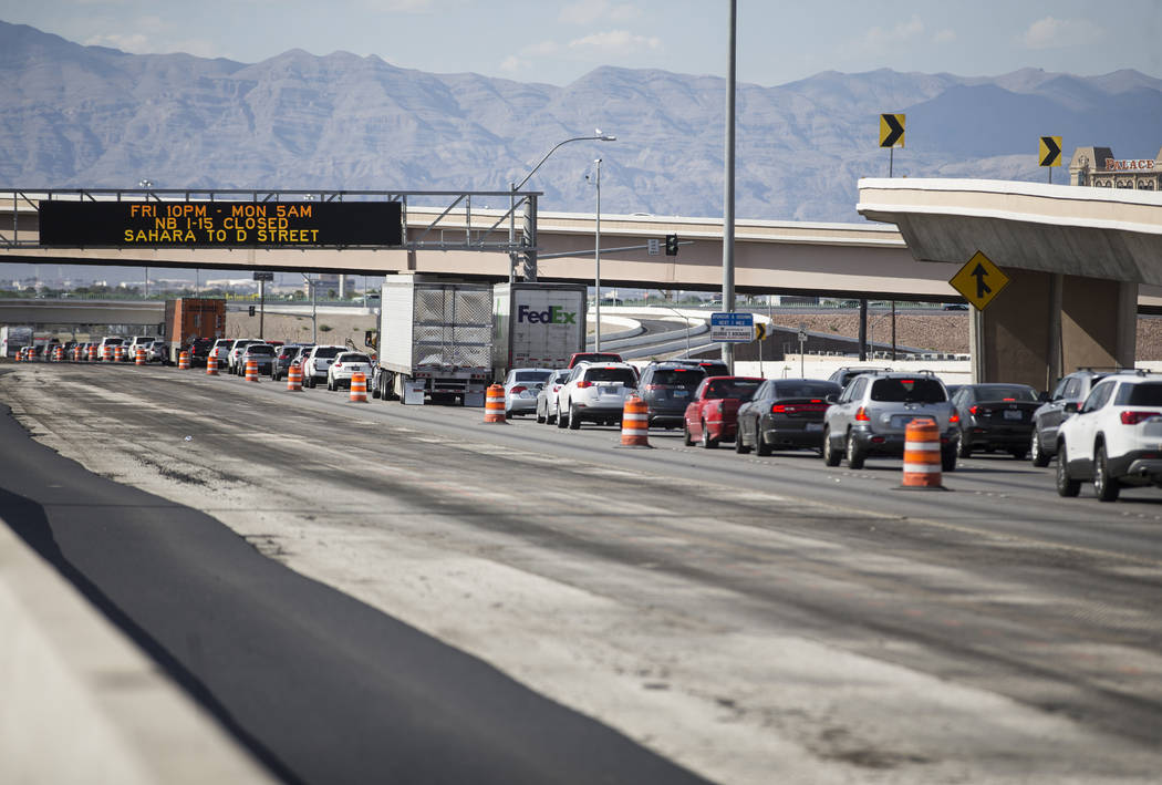 Part of I15 in downtown Las Vegas closed due to repaving — VIDEO Las