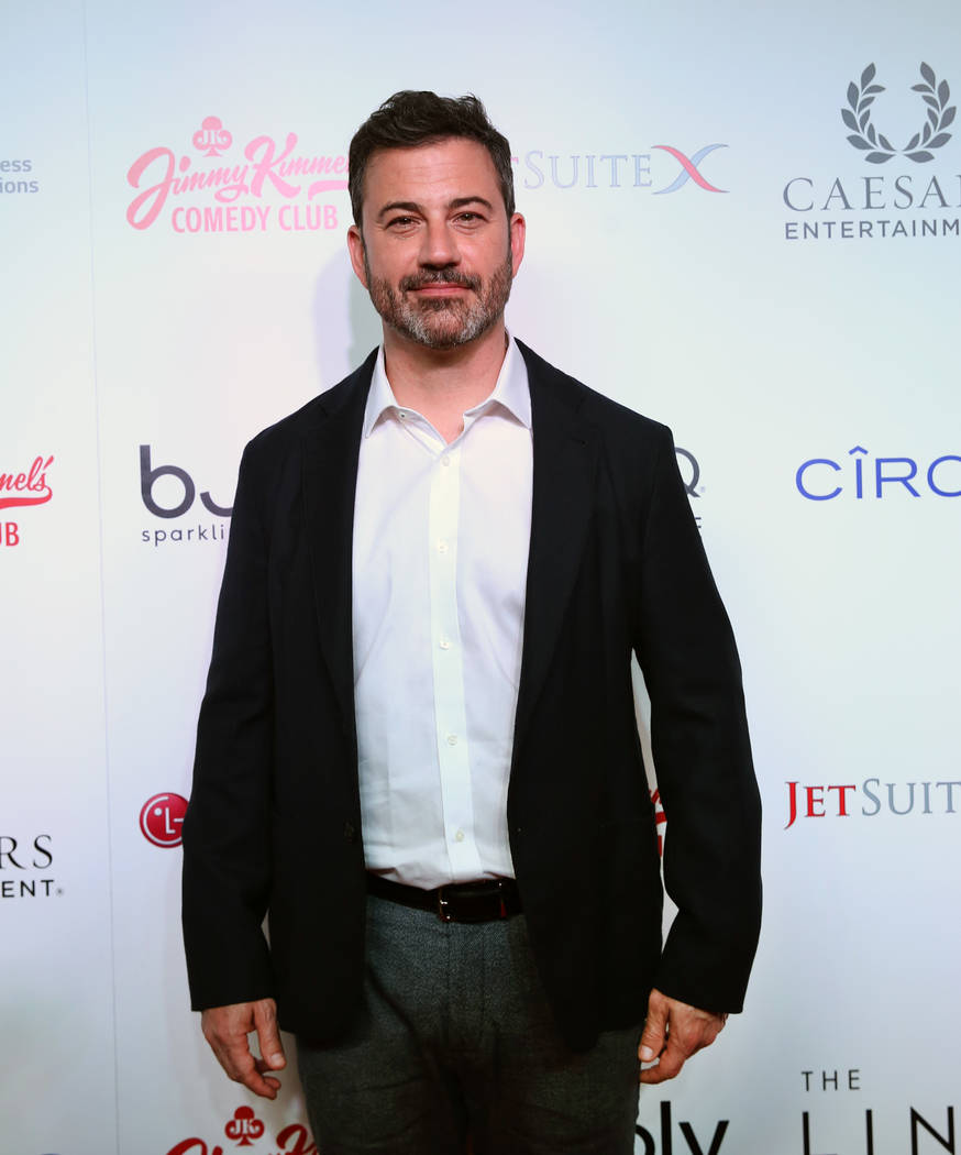 Emmy Award-winning TV host, Jimmy Kimmel, arrives on the red carpet at his comedy club during t ...