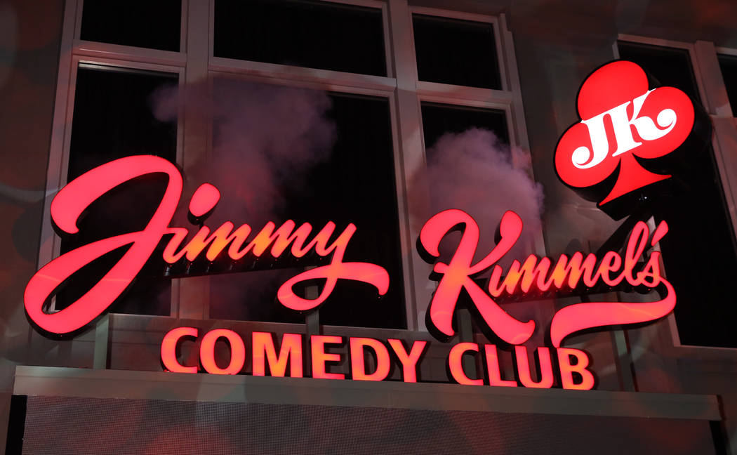 Jimmy Kimmel’s Comedy Club sign ups seen after the grand opening at the Linq on Friday, ...