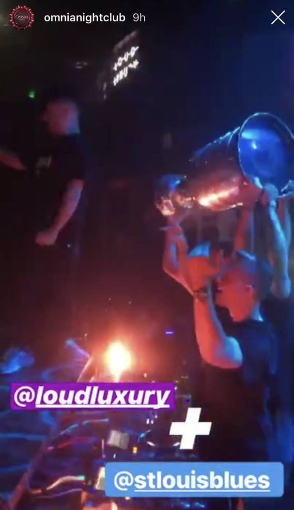 The Stanley Cup is shown at Omnia Nightclub at Caesars Palace on Saturday, June 15, 2019. (Hakk ...