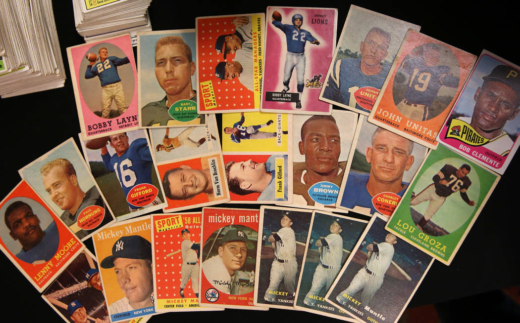 Valuable sport cards, purchased by Brian Marcy, owner of Scottsdale Baseball Cards, are display ...